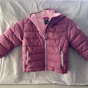 Gerry girls puffer jacket with hood, dusty pink - NWT